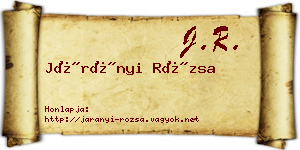 Járányi Rózsa névjegykártya