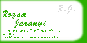 rozsa jaranyi business card